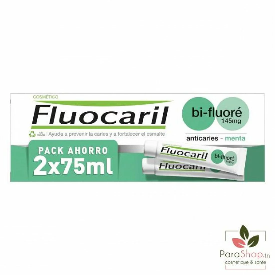 FLUOCARIL DENTIFRICE BI-FLUORÉ BLANCHEUR 145MG, 75ML LOT DE 2