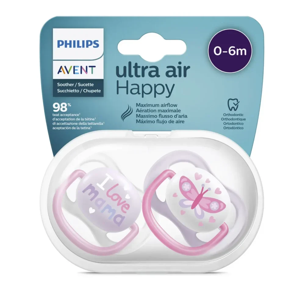Avent Philips Sucette Ultra Air Happy Fille 0-6 Mois