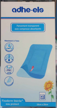 FIXADERM PANSEMENT TRANSPARENT STERILE EAU PROTECT 10CMX20CM