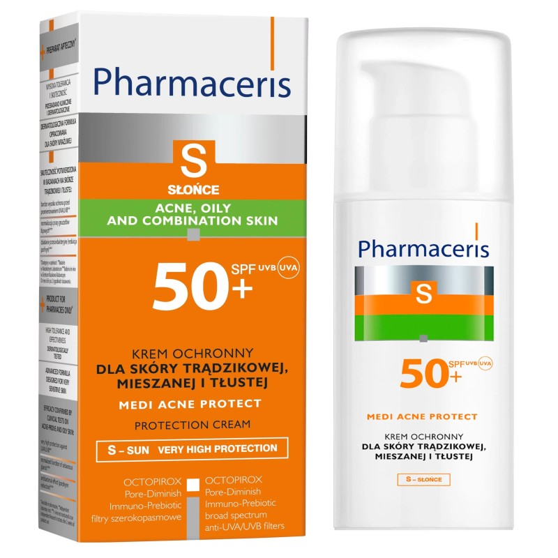 PHARMACERIS S MEDI ACNE PROTECT CRÈME SPF50+ PEAU ACNÉIQUE 50ML