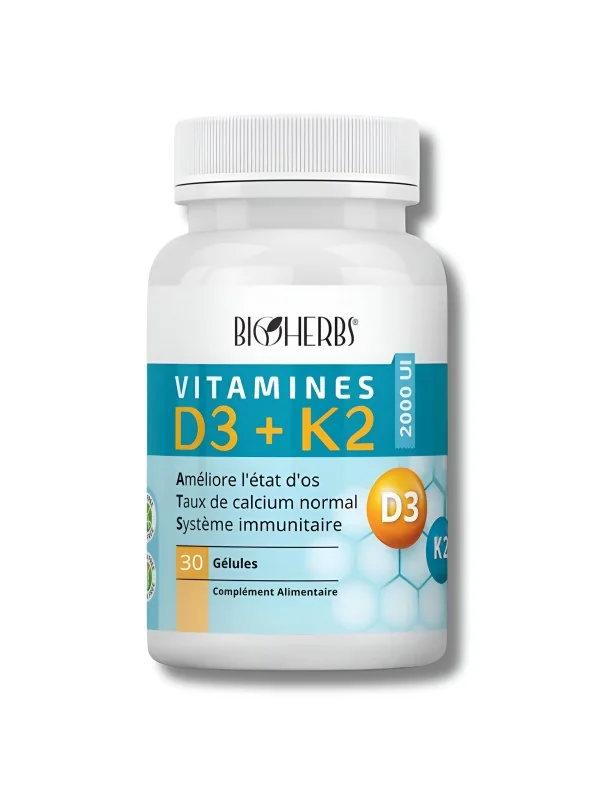 BIOHERBS - VITAMINES D3+K2 30 GELULES