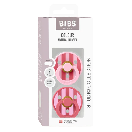 Bibs - Studio Colour Block Latex - Baby Pink / Coral (2 Pack) size 1