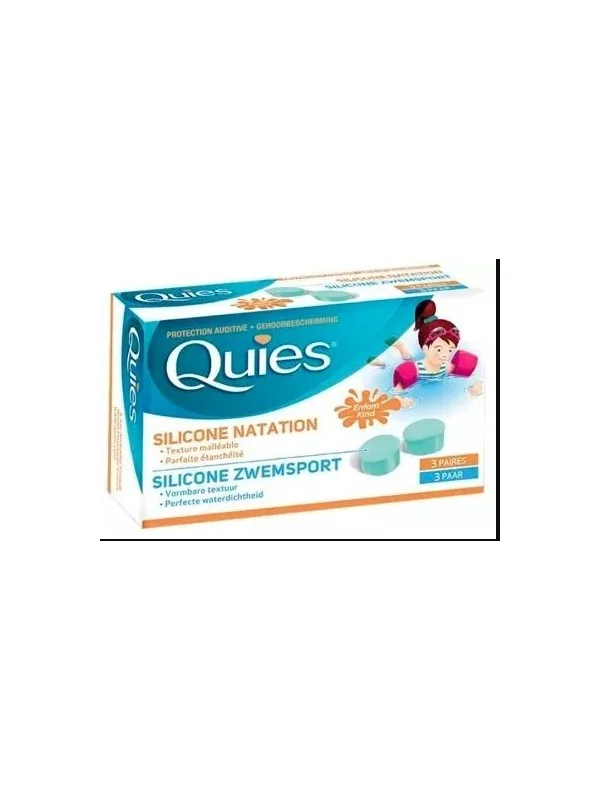 Quies Protection Auditive en Silicone Natation Enfant 3 Paires