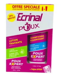 ECRINAL PACK ANTI POUX LOTION+SHAMPOOING (PEIGNE OFFERT)